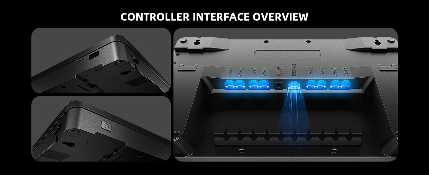Spider Farmer GGS Pro Kontroller-set for commercial systems, featuring multi-zone monitoring with 8 sensors.