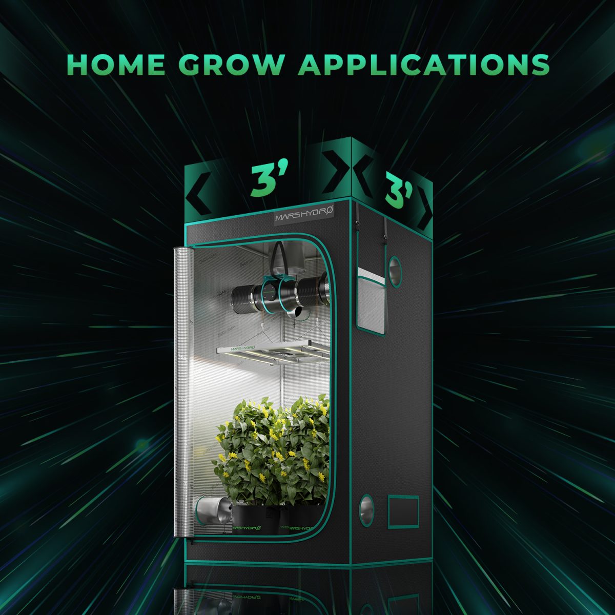 Mars Hydro Vekstlys 300W | Plantelys for Dyrketelt og Dyrkerom - Nordstrøm Botaniske