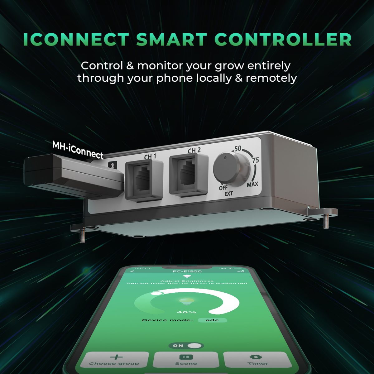 Mars Hydro 2024 iConnectu app-controlled power strip with smart connectivity and multiple outlets for efficient energy management.