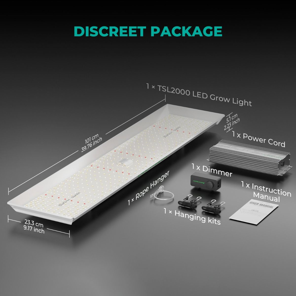 Mars Hydro Vekstlys 300W plant grow light for grow rooms and tents, featuring full-spectrum LED illumination.