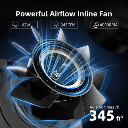 Spider Farmer 2-in-1 ventilation system with built-in carbon filter and GGS controller, featuring high-efficacy inline fan.
