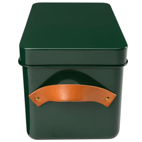 Burgon & Ball seed storage box for organizing flower and vegetable seeds, heritage green color with a compact, durable design.