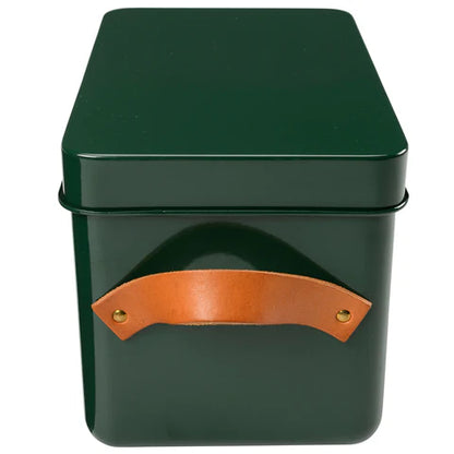 Burgon & Ball seed storage box for organizing flower and vegetable seeds, heritage green color with a compact, durable design.