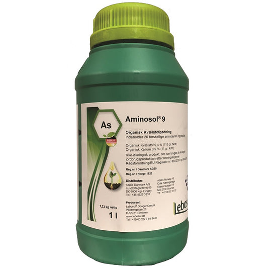 Aminosol 9% 1L | Plantenæring Nitrogen | DEBIO Godkjent for Økologisk Dyrking - Nordstrøm Botaniske