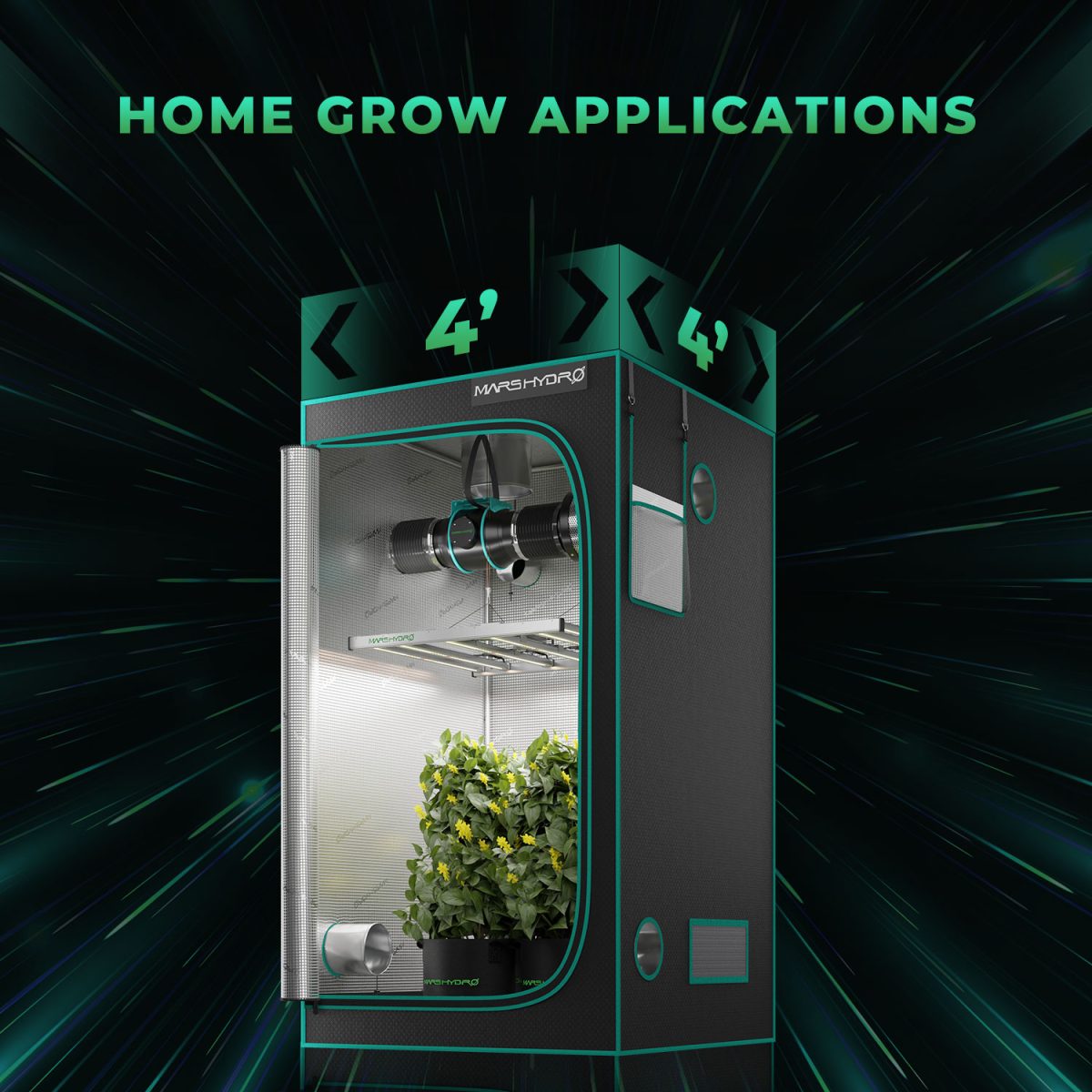 Mars Hydro Vekstlys 480W | 2024 inkl. iConnectu | Plantelys for Dyrketelt og Dyrkerom - Nordstrøm Botaniske
