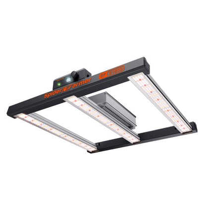 Spider Farmer Plantelys 150W grow light with kan dimmers, designed for plant growth and indoor gardening, shown in the image.