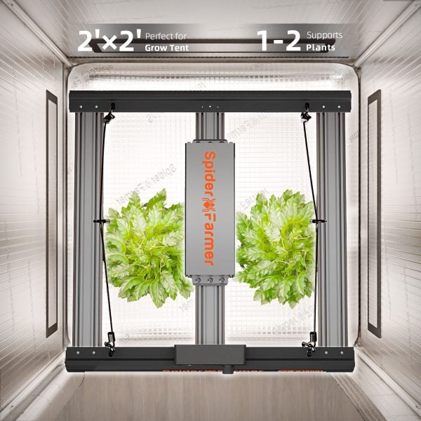 Spider Farmer G1500 150W Plantelys vekstlys with kan dimmes, designed for optimal plant growth and energy efficiency.
