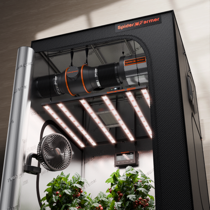 Dyrkesett Komplett | 480W LED G5000 | 120x120 Telt | Spider Farmer®