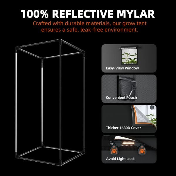 Dyrkesett Komplett | 480W LED G5000 | 120x120 Telt | Spider Farmer®
