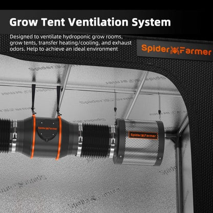 Kanalviftesett 150mm | GGS-kontroll | 402CFM | Spider Farmer