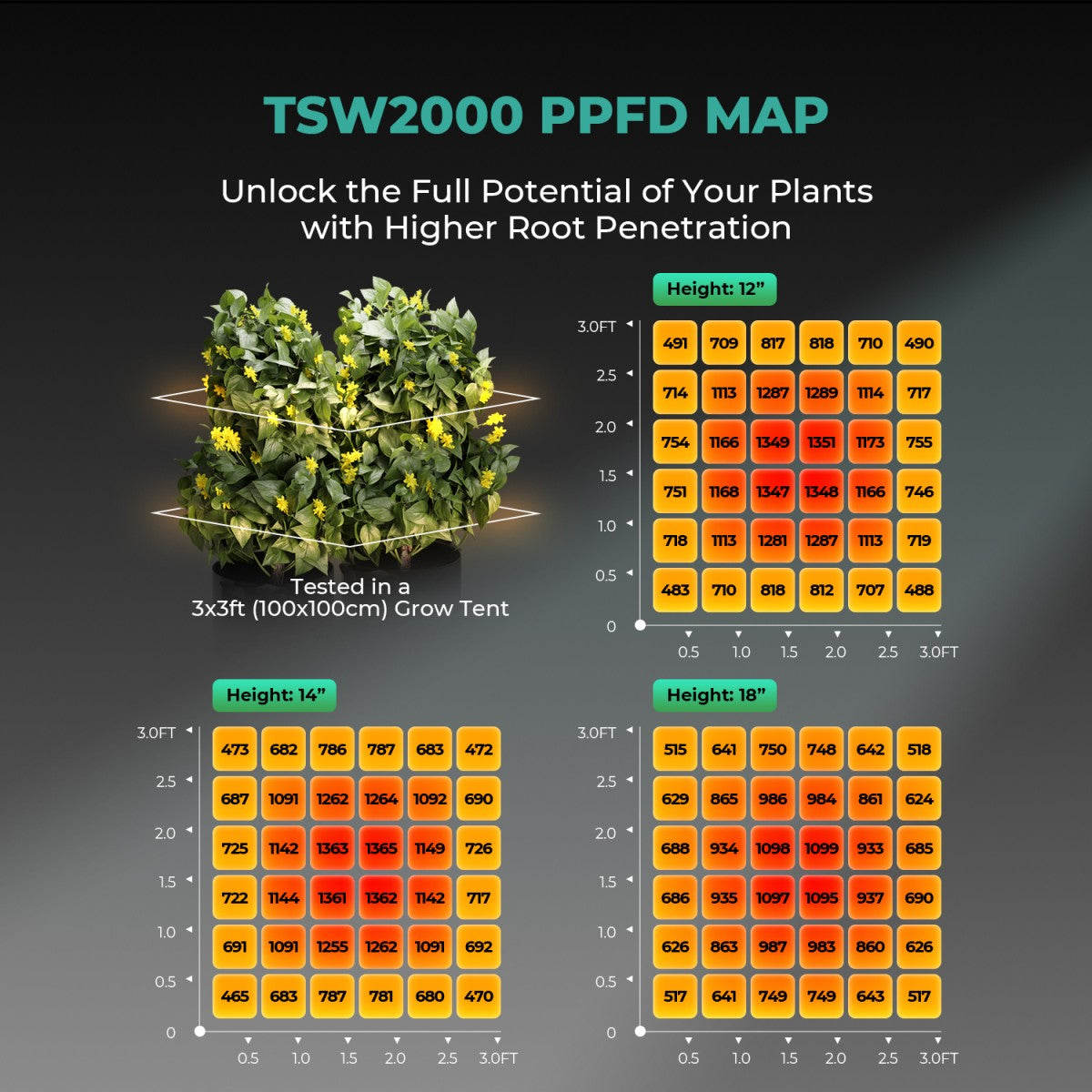 Mars Hydro Vekstlys 300W plant grow light for grow tents and grow rooms, featuring full spectrum LED illumination.