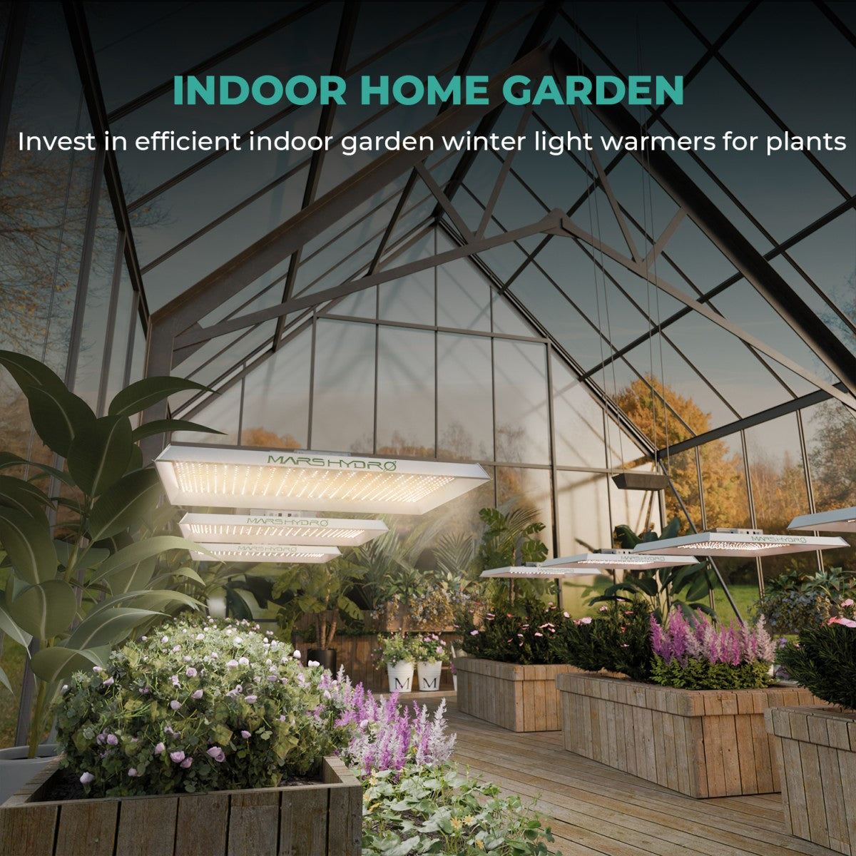Mars Hydro Vekstlys 450W for plant growth in grow tents and grow rooms, showing the LED panel with multiple light diodes.