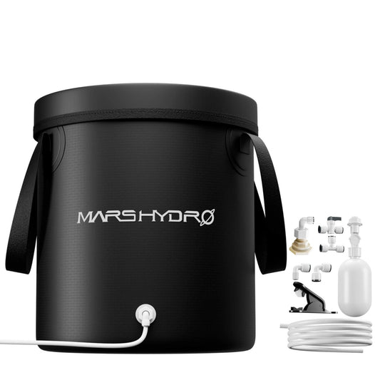 Mars Hydro Auto-Refill 15L humidifier with air circulation, shown in a close-up image of the device's water tank and controls.