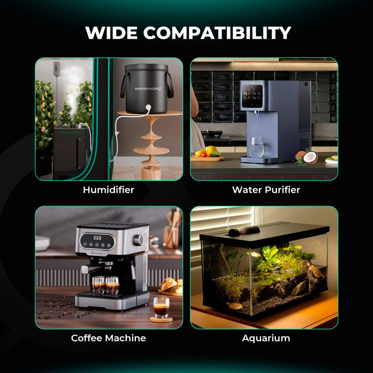 Mars Hydro Auto-Refill 15L air humidifier with refill feature, shown in a close-up image highlighting its design and water tank.