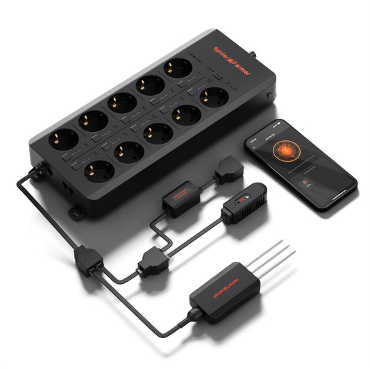 AC10 Power Strip-sett | Smart-Kontroll med App | For Dyrkerom og Telt - Nordstrøm Botaniske