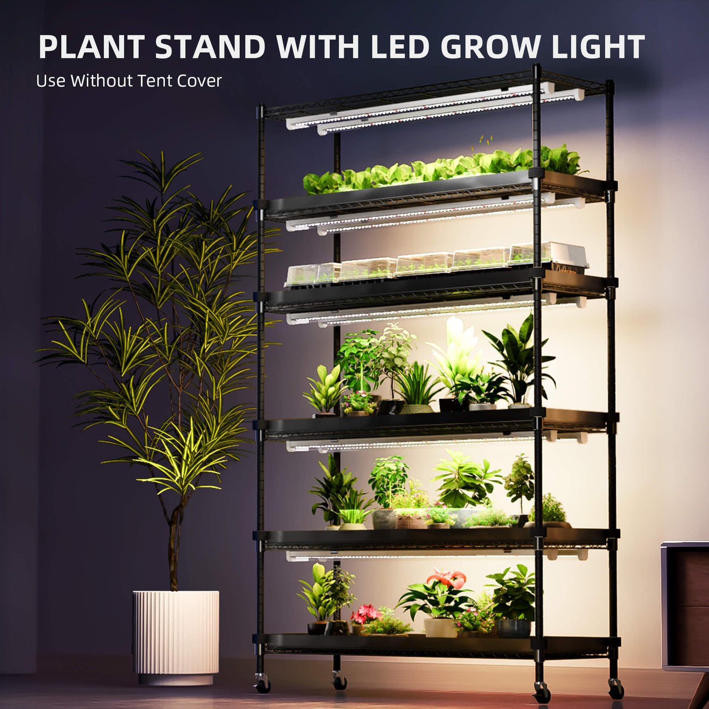 Plantehylle med 220W LED | 6 Hyller | Telt | Spider Farmer - Nordstrøm Botaniske
