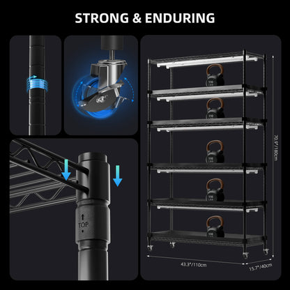 Plantehylle med 220W LED | 6 Hyller | Telt | Spider Farmer - Nordstrøm Botaniske